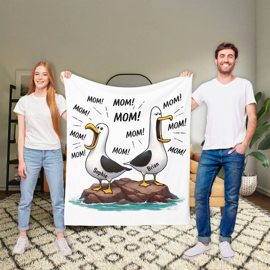 Möwe Mama Lustig Personalisiert Fleecedecke