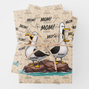 Möwe Mama Lustig Personalisiert Geschenkpapier Set
