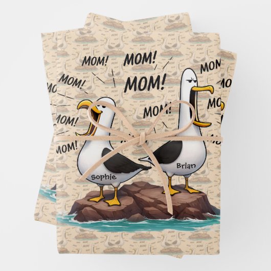 Möwe Mama Lustig Personalisiert Geschenkpapier Set (Beispiel)