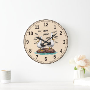 Möwe Mama Lustig Personalisiert Große Wanduhr