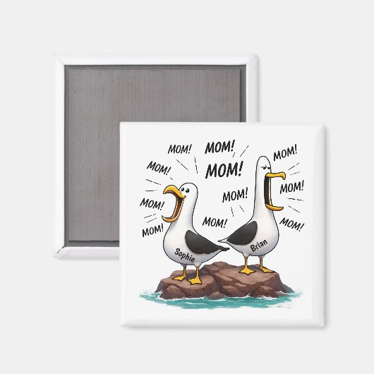 Möwe Mama Lustig Personalisiert Magnet (Vorderseite/Rückseite)