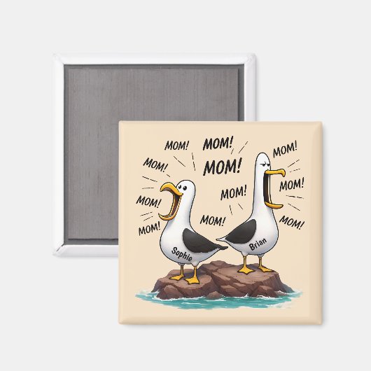 Möwe Mama Lustig Personalisiert Magnet (Vorderseite/Rückseite)