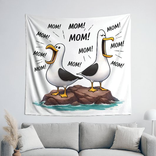Möwe Mama Lustig Personalisiert Wandteppich