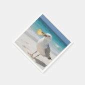 Möwe mit einer Kartoffelchip Serviette (Ecke)