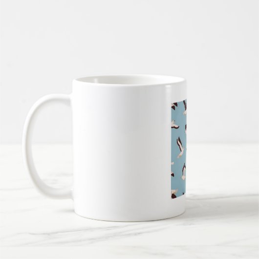 Möwe mit Frittenmuster Kaffeetasse (Links)