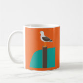 Möwe nahe einem Sandstrand Kaffeetasse (Links)