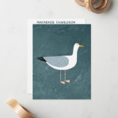 Möwe Nautical Küsten Vogel Personalisiert Mitteilungskarte (Vorderseite/Rückseite Beispiel)