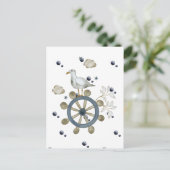 Möwe nimmt eine Mitfahrt Postkarte (Stehend Vorderseite)