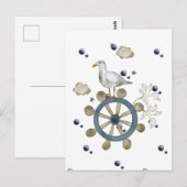 Möwe nimmt eine Mitfahrt Postkarte (Vorne/Hinten)