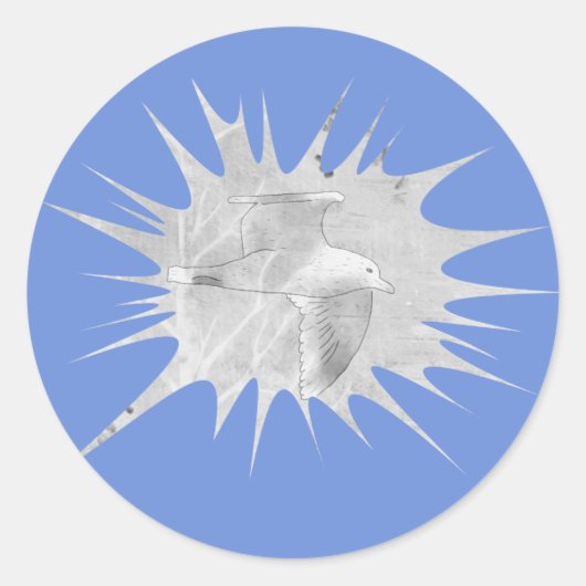 Möwe runder aufkleber (Vorderseite)