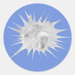 Möwe  runder aufkleber