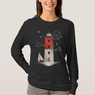 Möwe Segeln Nautical Segelboot Ozean Nebel Meer Li T-Shirt