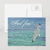 Möwe über dem Meer Postkarte (Vorne/Hinten)