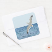 Möwe über dem Meer Quadratischer Aufkleber (Umschlag)