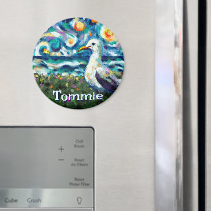 Möwe Van Gogh Stil Strand Personalisiert Magnet
