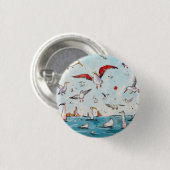 Möwe, Vogel, fliegende Vögel Button (Vorne & Hinten)