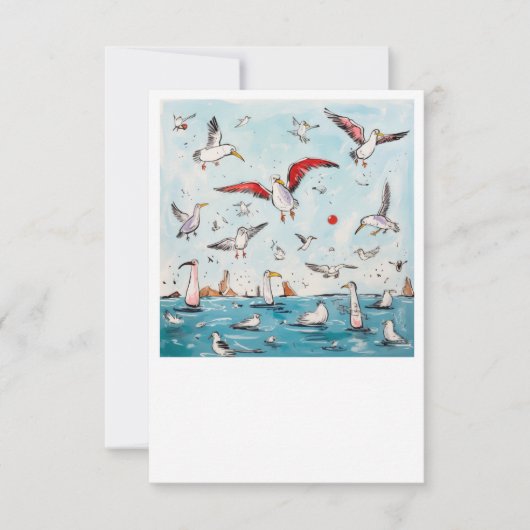 Möwe, Vogel, fliegende Vögel Dankeskarte (Vorderseite)