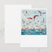 Möwe, Vogel, fliegende Vögel Dankeskarte (Vorne/Hinten)