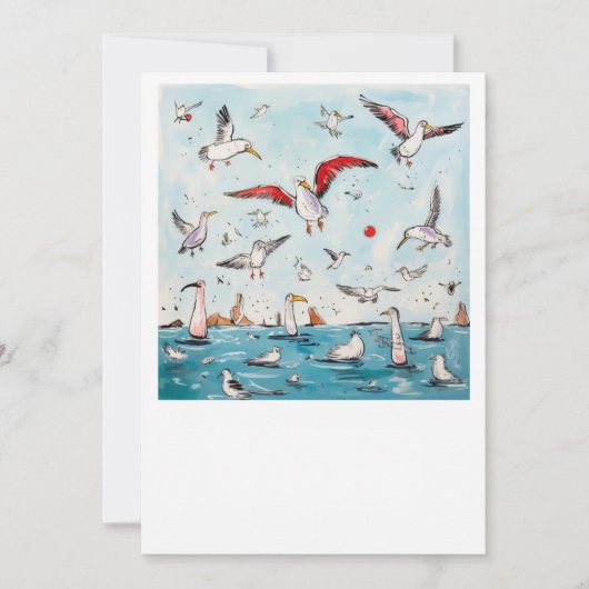 Möwe, Vogel, fliegende Vögel  Einladung (Vorderseite)