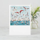 Möwe, Vogel, fliegende Vögel  Einladung (Stehend Vorderseite)