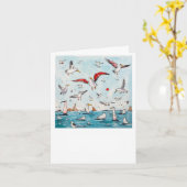 Möwe, Vogel, fliegende Vögel Karte (Gelbe Blume)