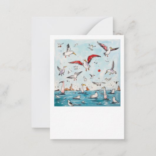 Möwe, Vogel, fliegende Vögel Mitteilungskarte (Vorderseite)