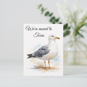 Möwe Vogel Ozean Strand Wasserfarbe Nautilus Feiertagspostkarte