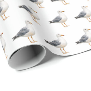 Möwe Vogel Strand Ozean Küste Aquarell Geschenkpapier