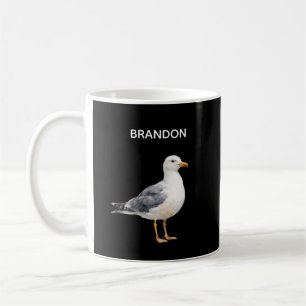 Möwe Vogel Strand Ozean Küste Schwarze Wasserfarbe Kaffeetasse