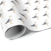 Möwe Vogel Strand Ozean Küste Weiß Aquarell Geschenkpapier (Rolleneckpunkt)