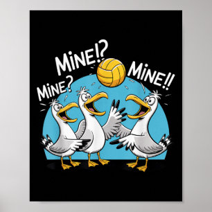 Möwe Volleyball Mine Mine Strand Vogel Ozean Liebe Poster