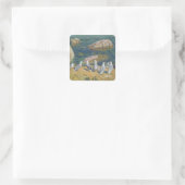 Möwen, 1910 quadratischer aufkleber (Tasche)
