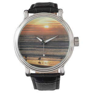 Möwen am Meer bei Sonnenuntergang  Armbanduhr