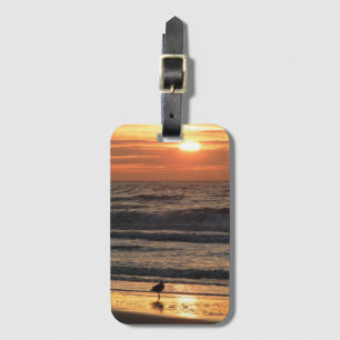 Möwen am Meer bei Sonnenuntergang Gepäckanhänger