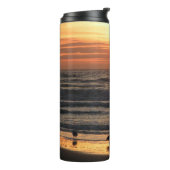 Möwen am Meer bei Sonnenuntergang Thermosbecher (Nach links gedreht)