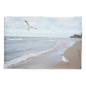 Möwen am Strand Kissenbezug (Rückseite)