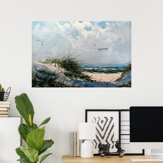 Möwen am Strand Poster (Heimbüro)