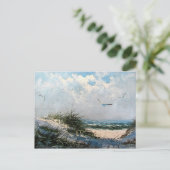 Möwen am Strand Postkarte (Stehend Vorderseite)