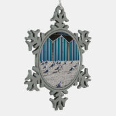 Möwen am Strand von Fort Mahon in Frankreich. Schneeflocken Zinn-Ornament (Links)