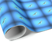 Möwen auf blauem Papier Geschenkpapier (Rolleneckpunkt)