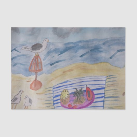 Möwen auf dem Strandtissue Paper Seidenpapier (Vorderseite)