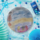 Möwen auf den Tellern aus Strandpapier Pappteller (Party)