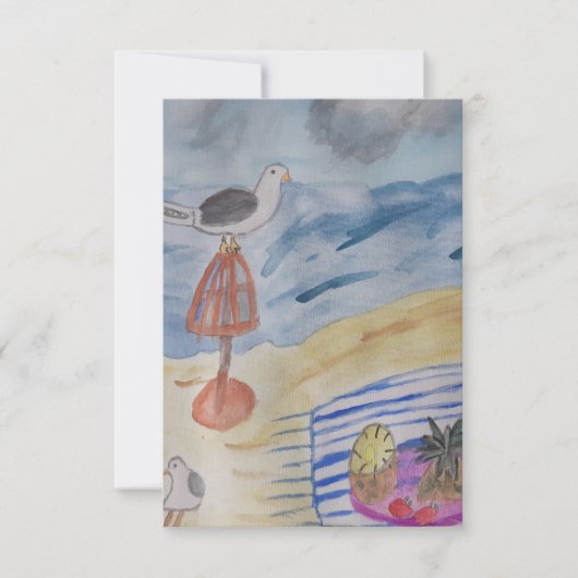 Möwen auf der Beach Flat Grußkarte Karte (Vorderseite)