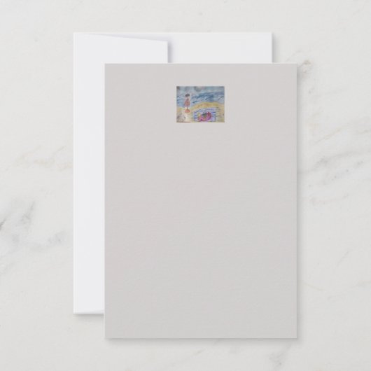 Möwen auf der Beach Flat Grußkarte Karte (Rückseite)