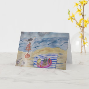 Möwen auf der Beach Grußkarte Karte