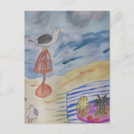 Möwen auf der Strandpostkarte Postkarte