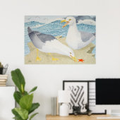 Möwen auf einer Klippe Poster (Heimbüro)