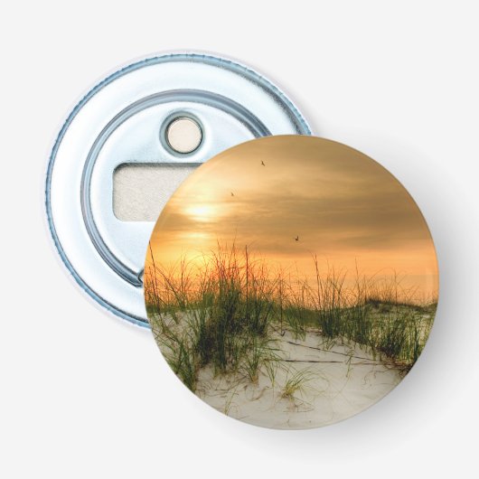 Möwen bei Sonnenaufgang Flaschenöffner (Vorderseite)