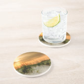 Möwen bei Sonnenaufgang Getränkeuntersetzer (Seite)