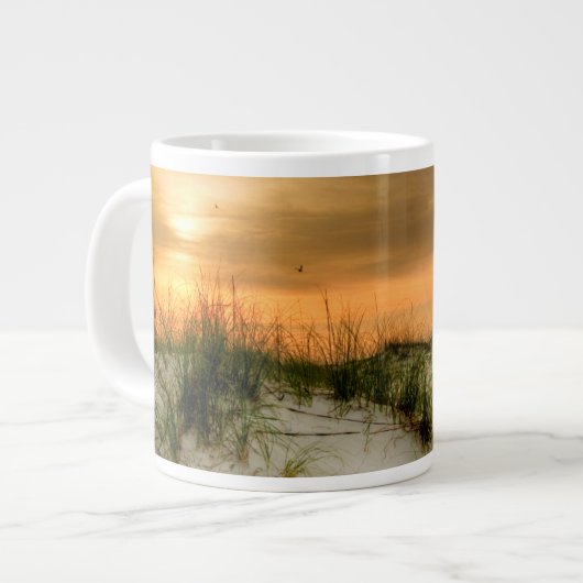 Möwen bei Sonnenaufgang Jumbo-Tasse (Vorderseite Links)
